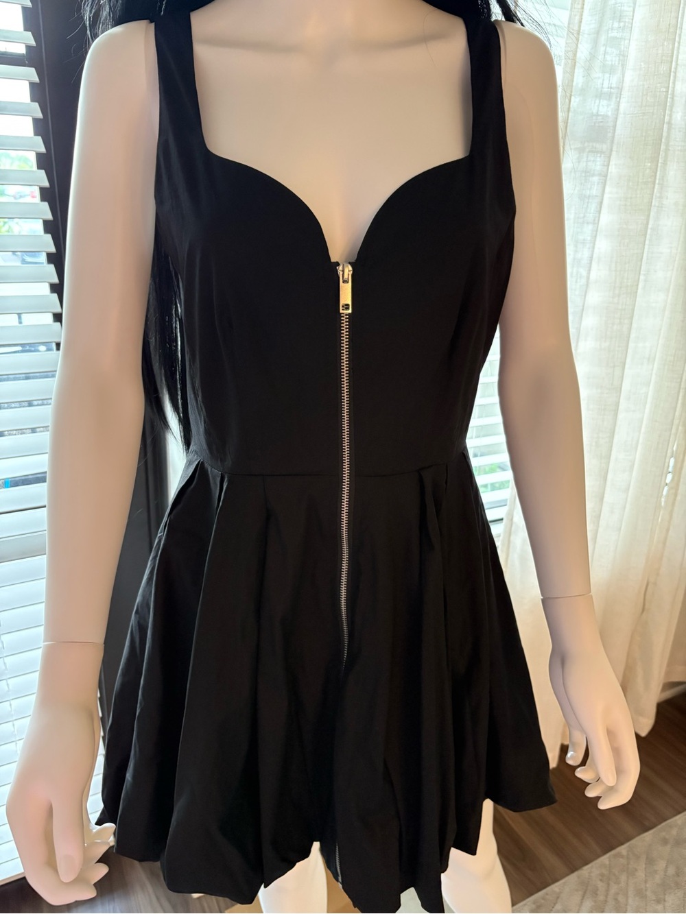 Steve Madden Black Zip Front Mini Dress - Picture 2 of 11